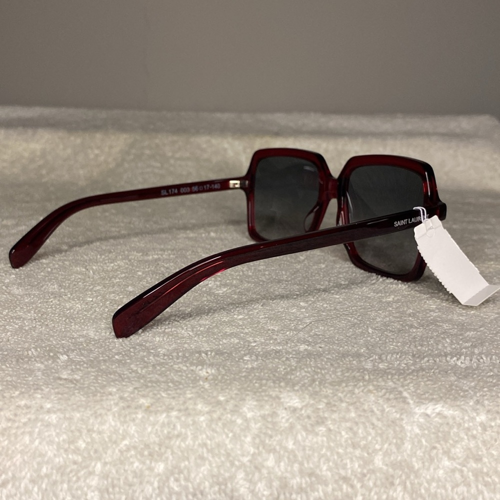 NEW IN BOX Saint Laurent 54mm Square Sunglasses in Brown [IN CASE] - Picture 6 of 8